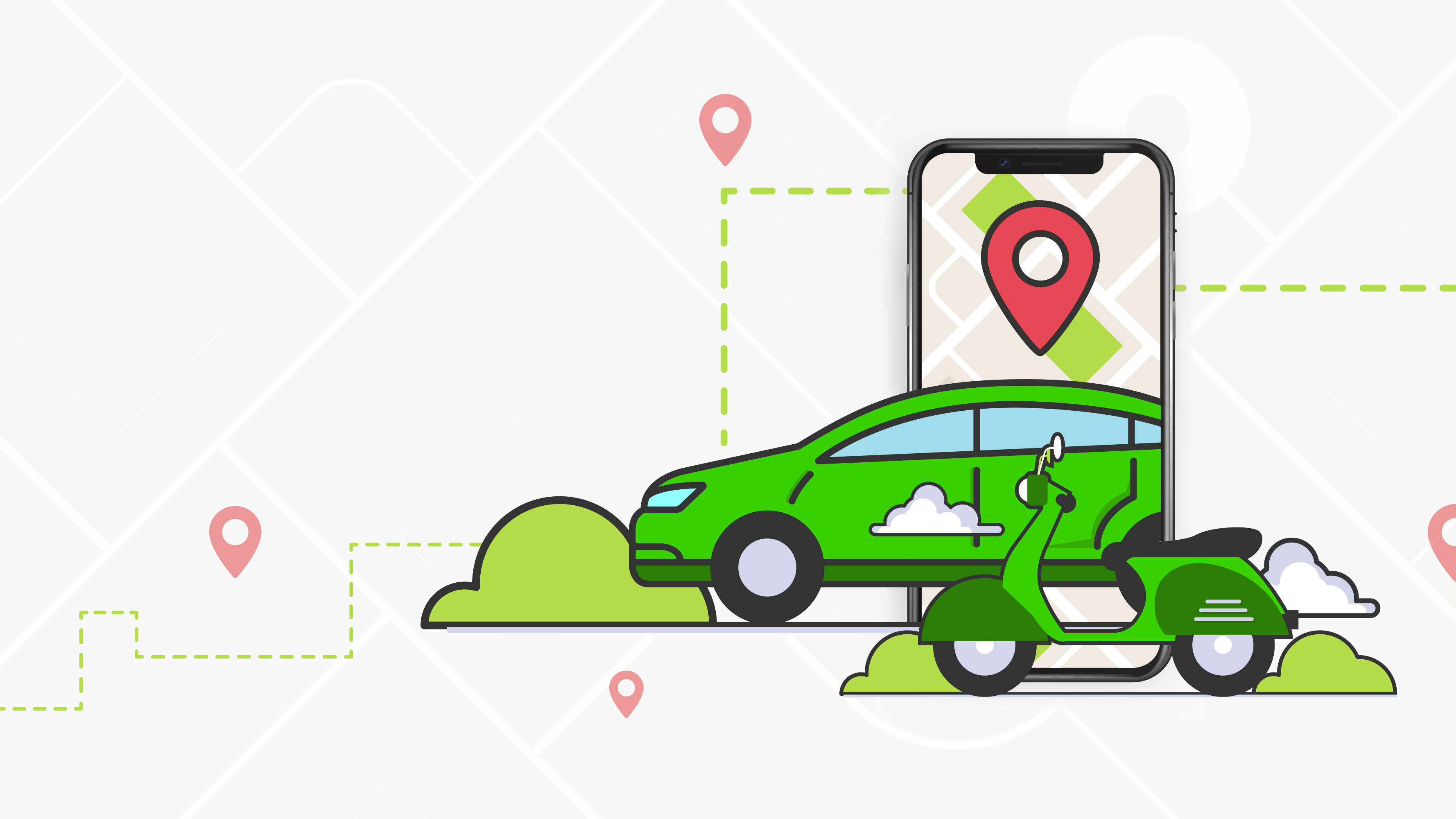 Car interior with GPS navigation